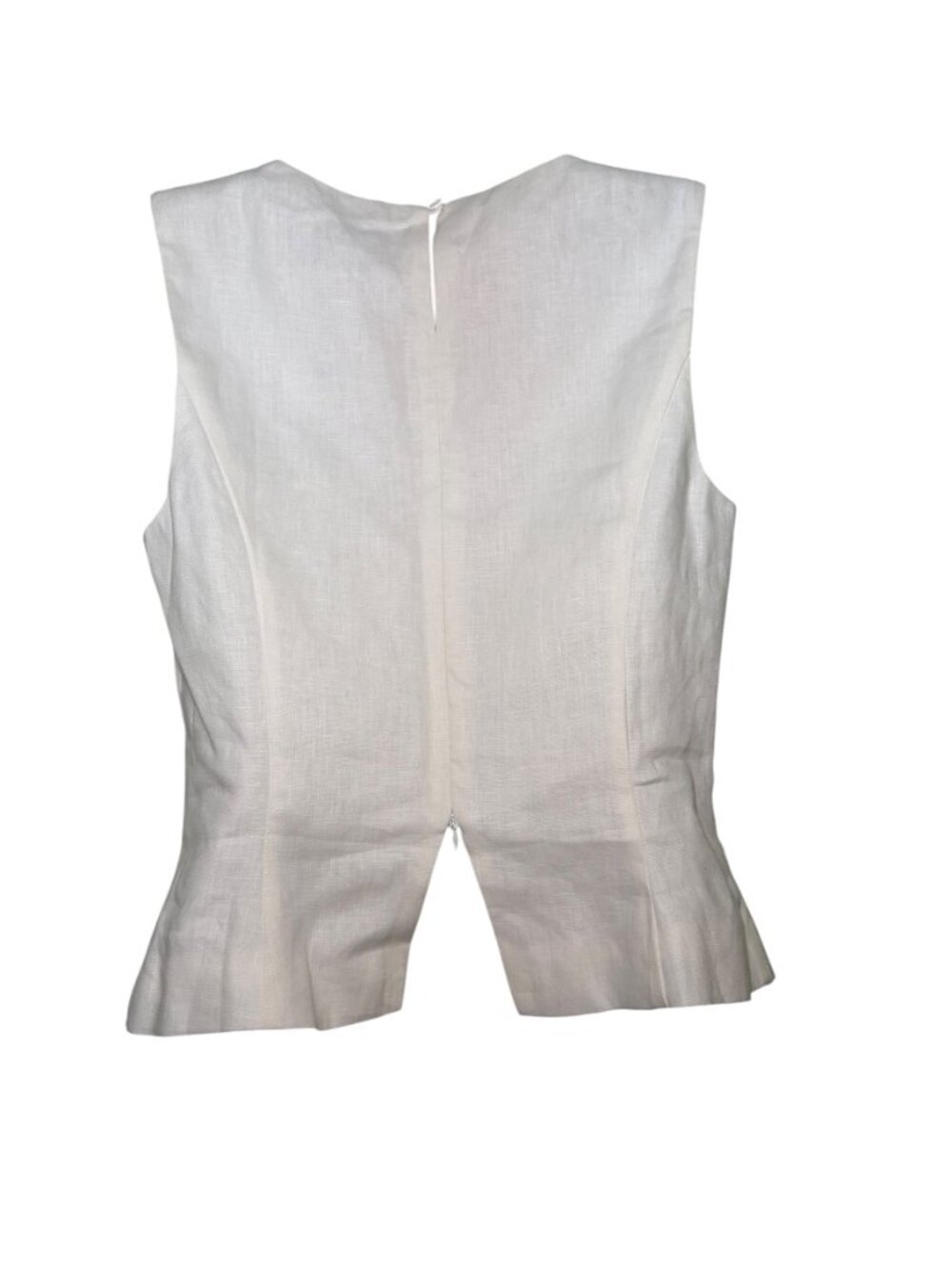o.p.t White Linen Peplum Tank Top Size 6 NWT Sleeveless Blouse - Picture 4 of 6
